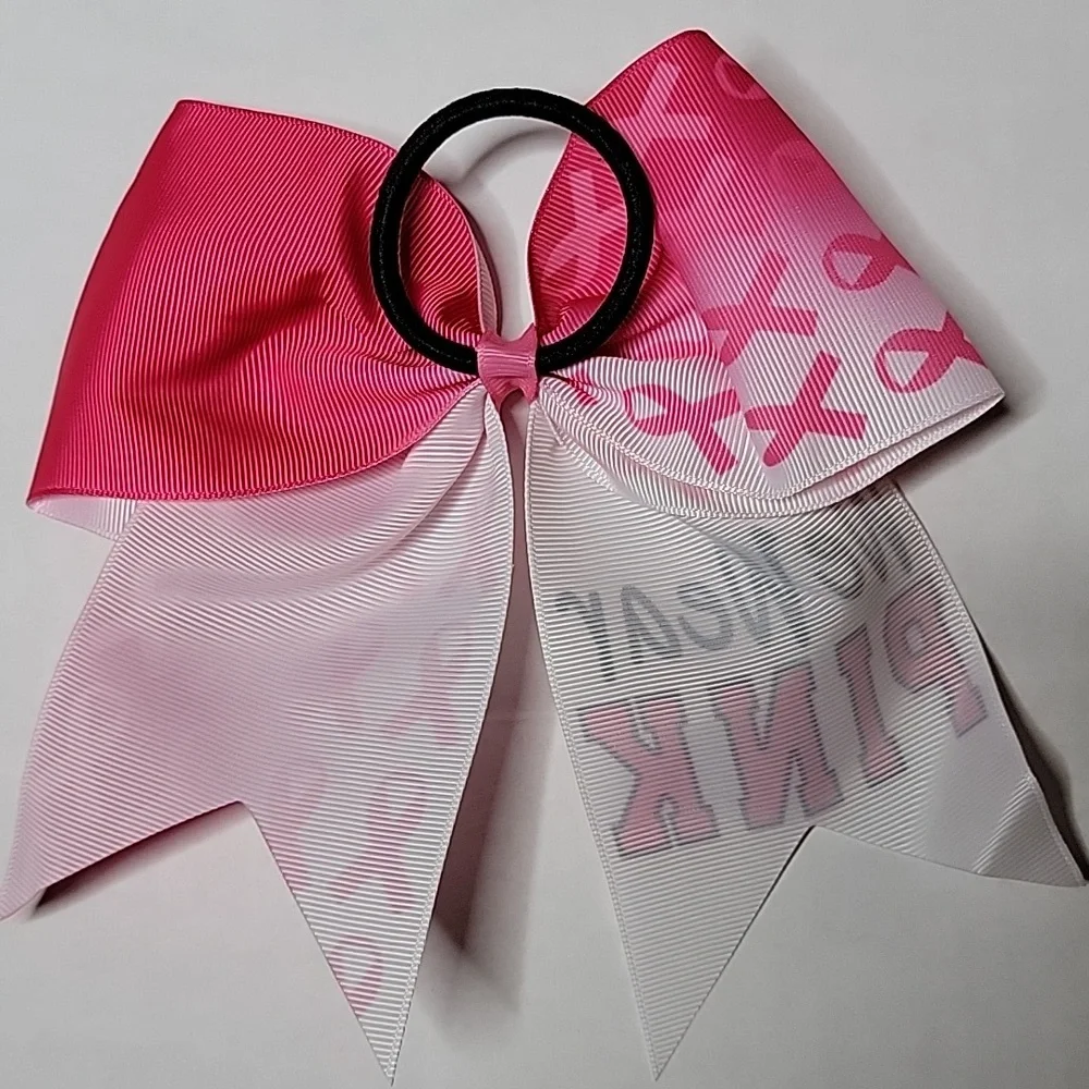 Girls bow Breast Cancer Awareness